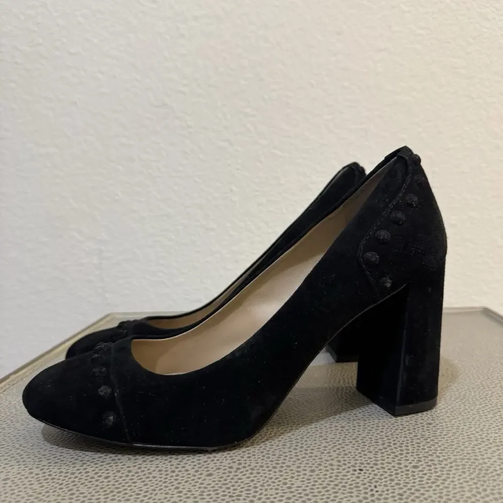Tory Burch Z4149 Black Colt 85mm Soho Suede Pump Sz 8.5 M